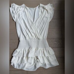 NWOT AMANDA UPRICHARD White Ruffled Dress